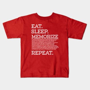 Eat Sleep Memorize Repeat Memory Master Cycle 3 Kids T-Shirt